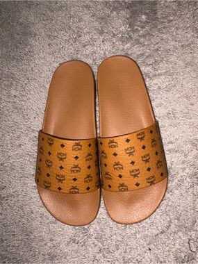 MCM Tan Slide Sandals 🩴